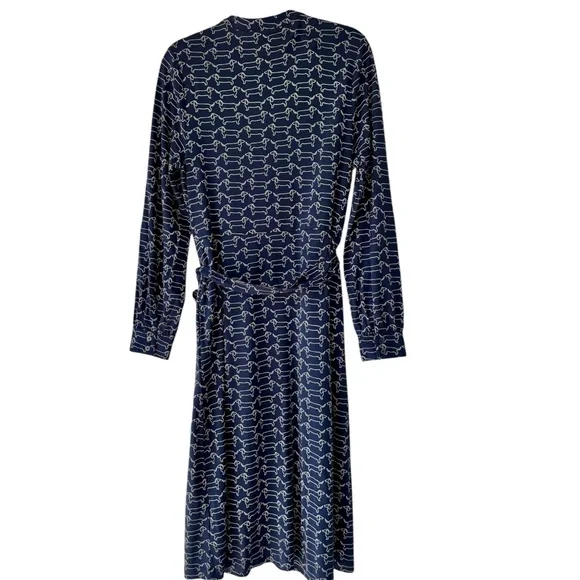 NWT Boden Julia Dachshund Shirt Dress Sz 12L Navy Knit LS Preppy Doxie Lover - Picture 4 of 7